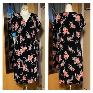 Michael by Michael Kors cap sleeve, faux wrap, career floral dress size XL